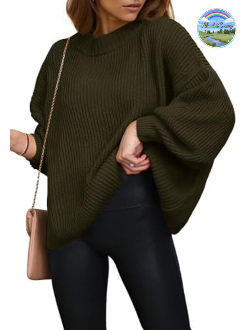 Oversized Chunky Knit Pullover Sweater Long Sleeve Crewneck